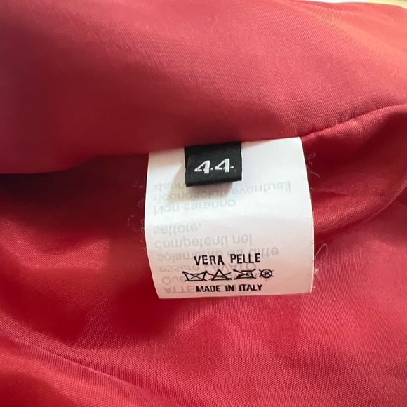 Real Red Italian Leather Jacket - Picture 4 of 5